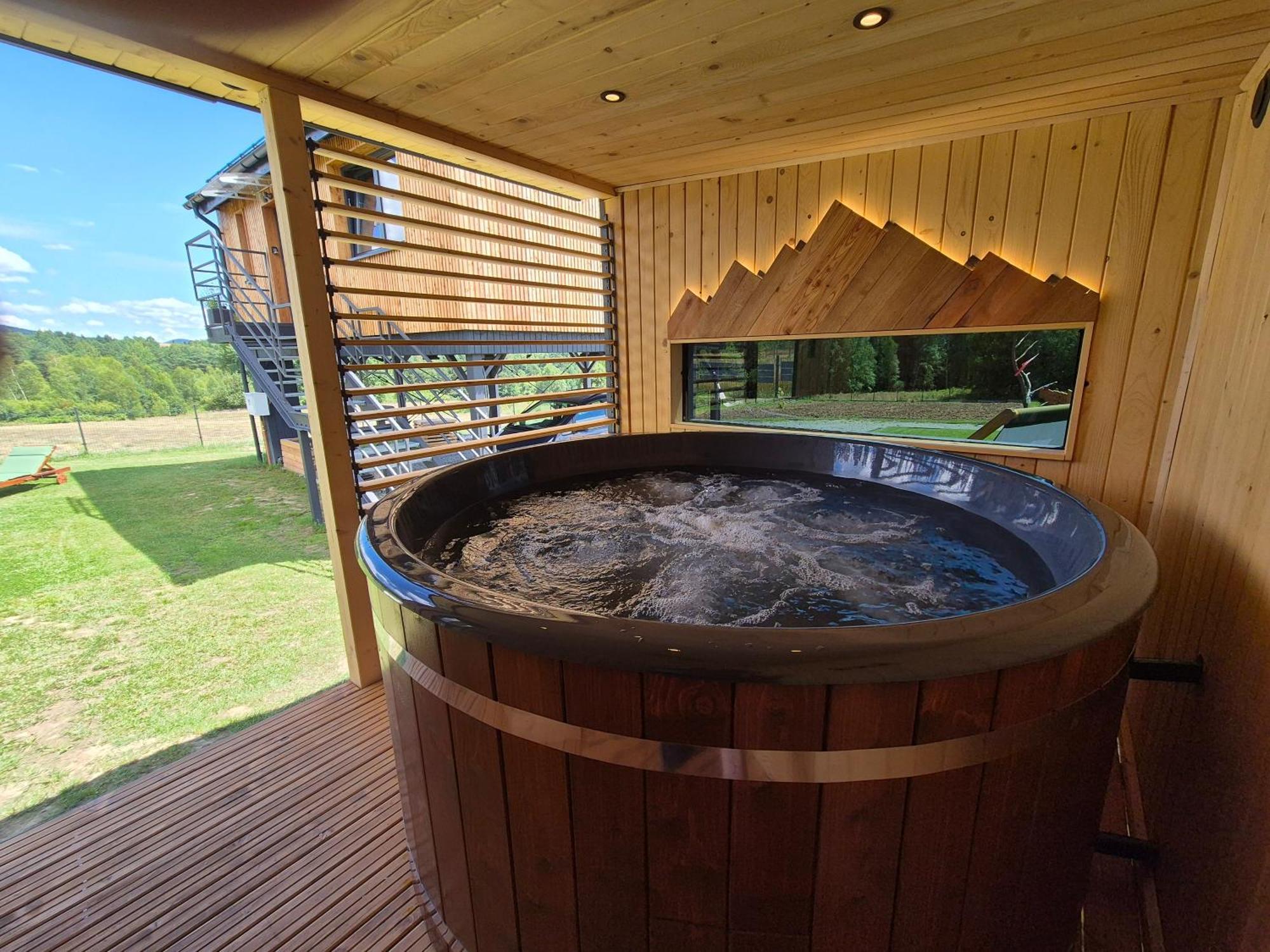 Natur House Beskidy - Dom Z Drzewa Ksiezycowego Z Sauna I Balia Jacuzzi!! Apartman Slemien Kültér fotó